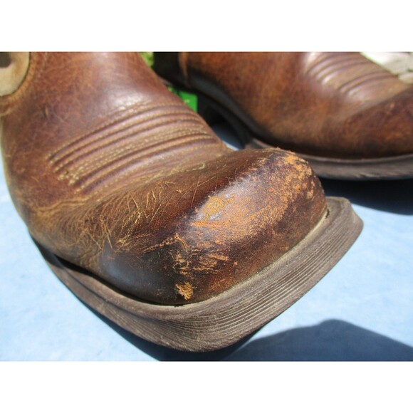 Ariat Rambler Bomber Cowboy Boots Men 8.5 D Brown Leather Square Toe Western - Picture 6 of 16
